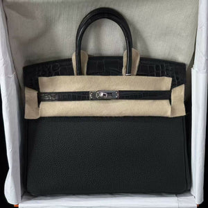 Hermès Birkin 25 Touch Noir Togo & Matte Alligator with Palladium Hardware