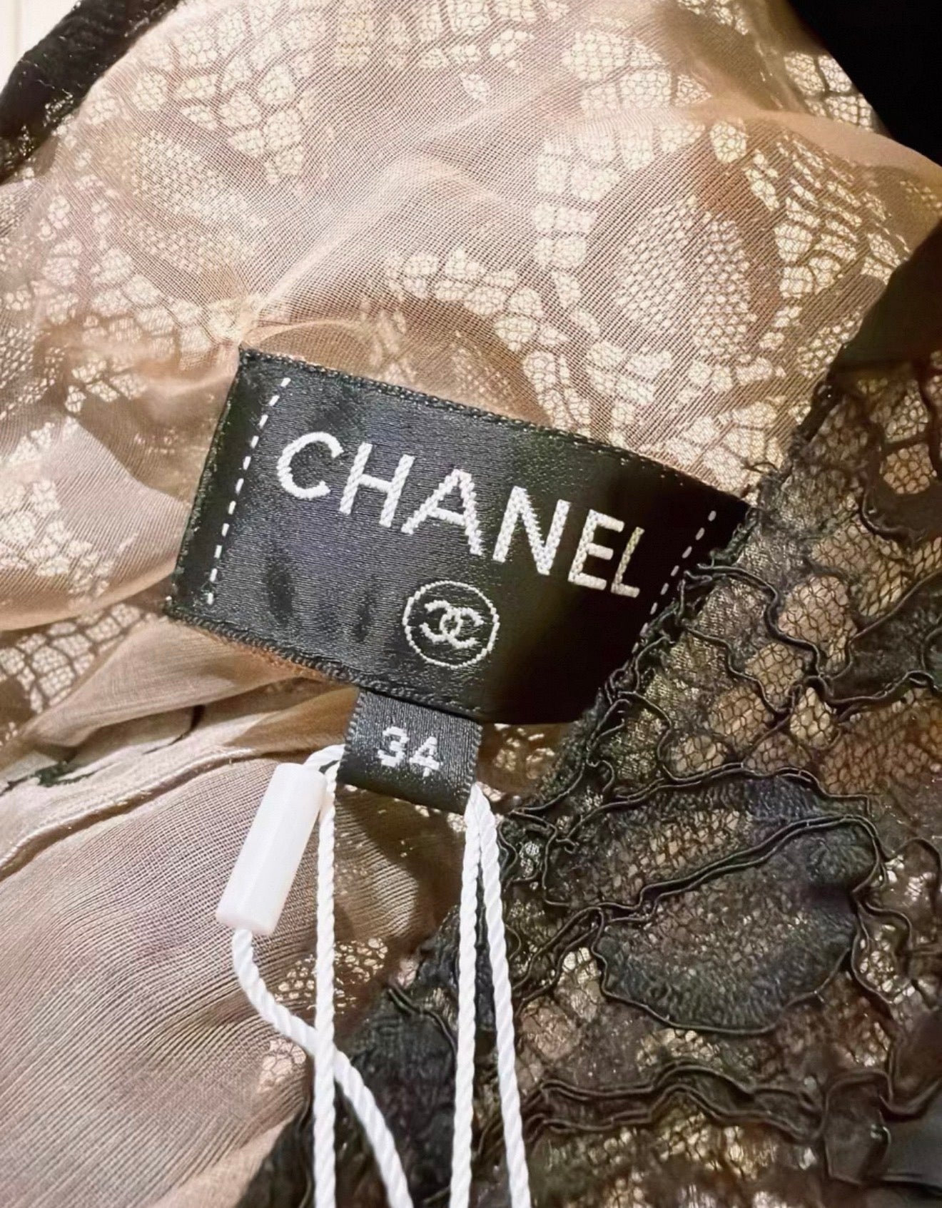Chanel 23A Black Lace Cover-Up Dress