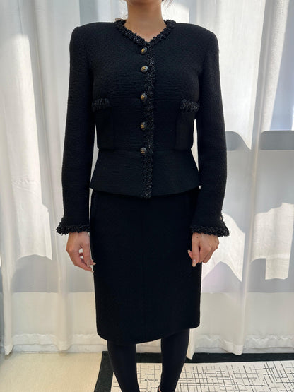 Chanel 90s black tweed Jacket and dress