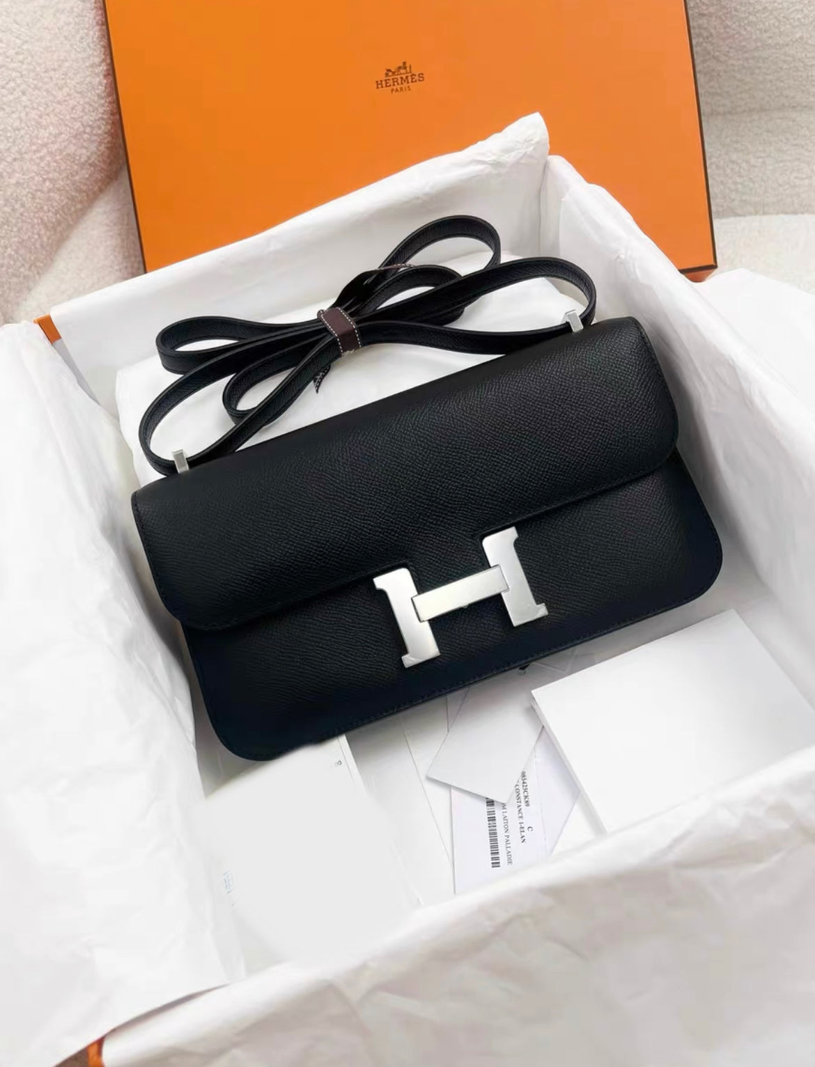 Hermès Constance Elan Black Epsom Palladium Hardware