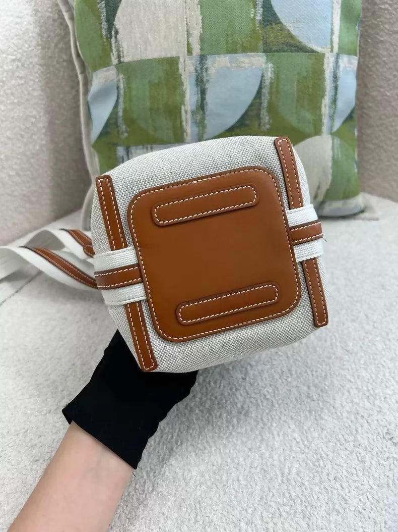 Loro Piana canvas and Bale mini bucket bag