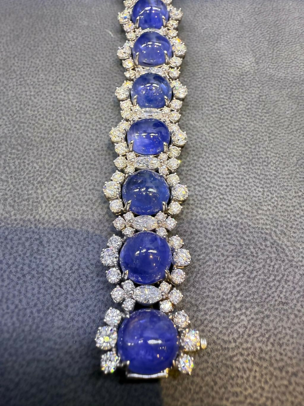 Bvlgari Certified Natural Burmese Cabochon Sapphire and Diamond Bracelet