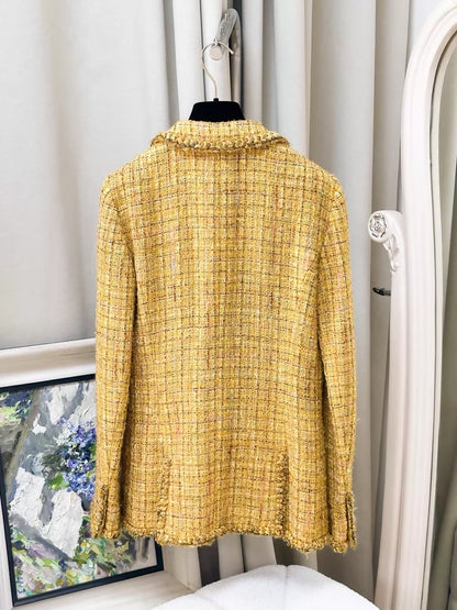 Chanel 2011 Bombay Collection yellow tweed jacket
