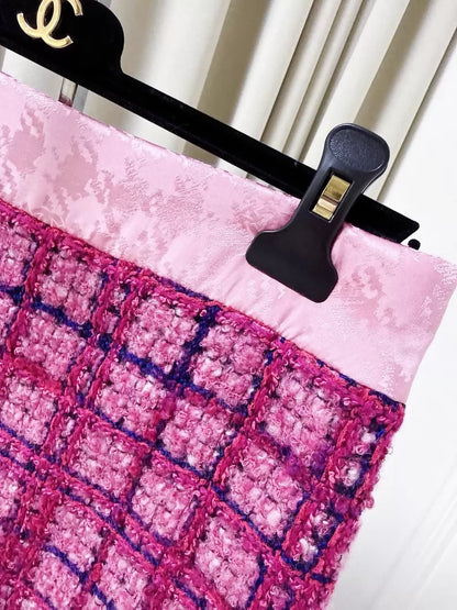 Chanel 24A pink tweed skirt