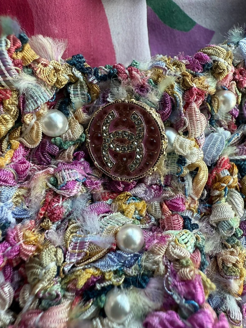 Chanel 21p Rose tweed Cardigan,