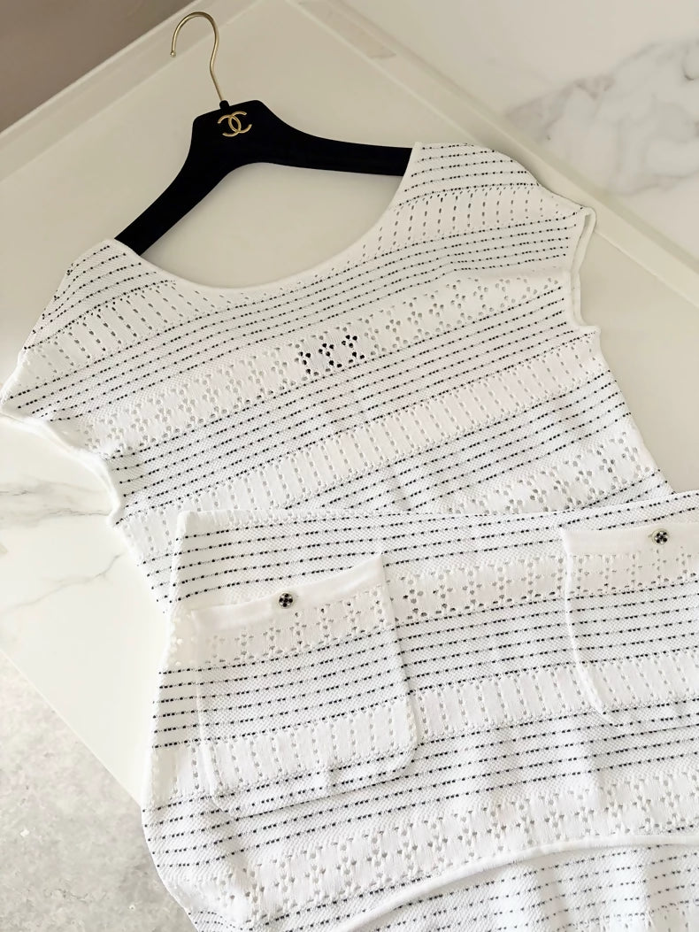 Chanel 18 White Knit Dress