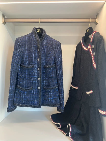 Chanel Shanghai collection blue tweed jacket