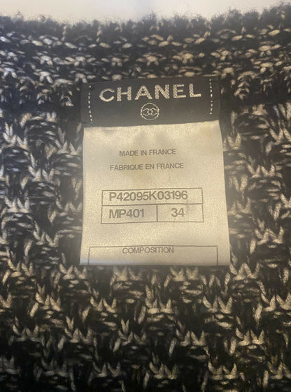 Chanel 11A Tweed Cashmere Swarovski Crystals Cardigan Sweater FR 34