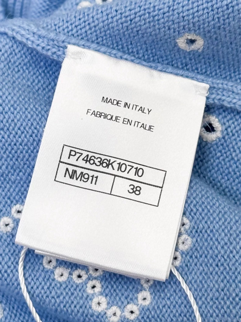 Chanel 23P blue cashmere knit cardigan