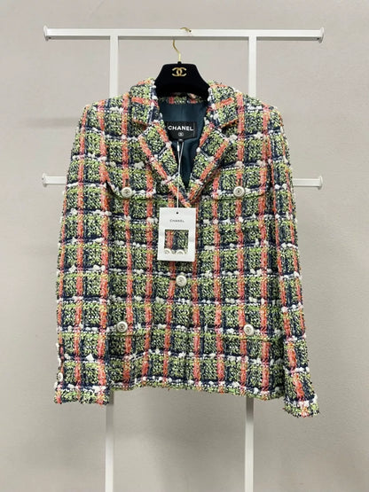 Chanel 20C Orange & Green tweed Jacket