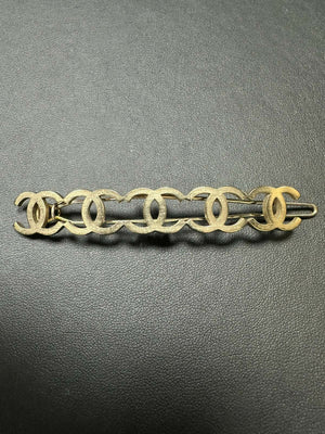 Chanel 2017 Metal Light Gold Five Coco Mark Hair Clips