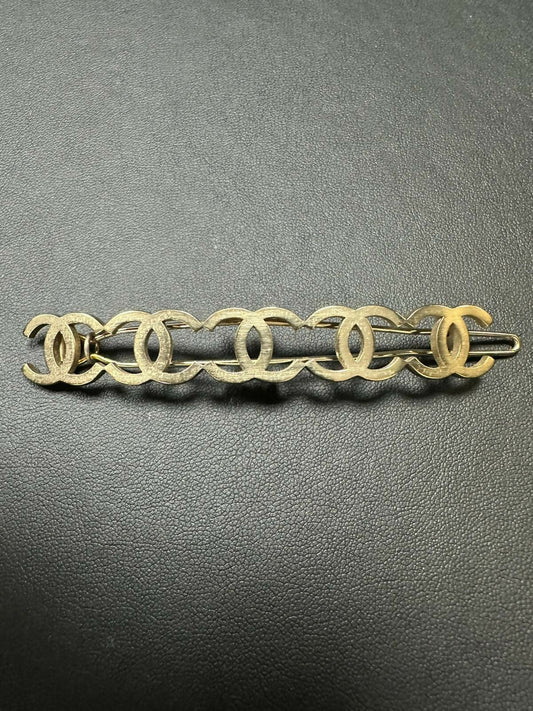 Chanel 2017 Metal Light Gold Five Coco Mark Hair Clips