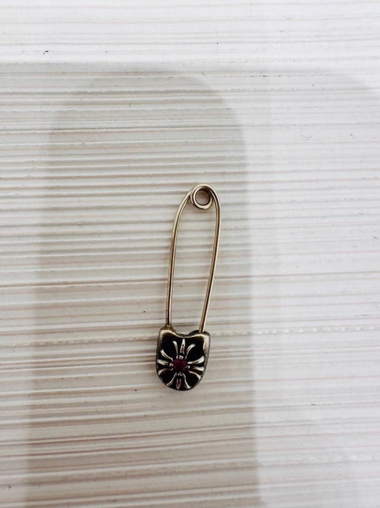 Chrome Hearts 925 Sterling Silver Brooch/Earrings/Pink Diamond