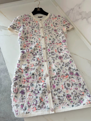 Chanel 22P flower Embroidered Dress
