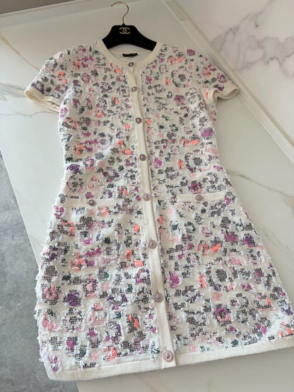 Chanel 22P flower Embroidered Dress