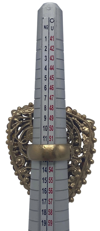 Rare XL 11C Saint Tropez Runway Statement Gold Gripoix Pearl Ring Size US 6 EU 52