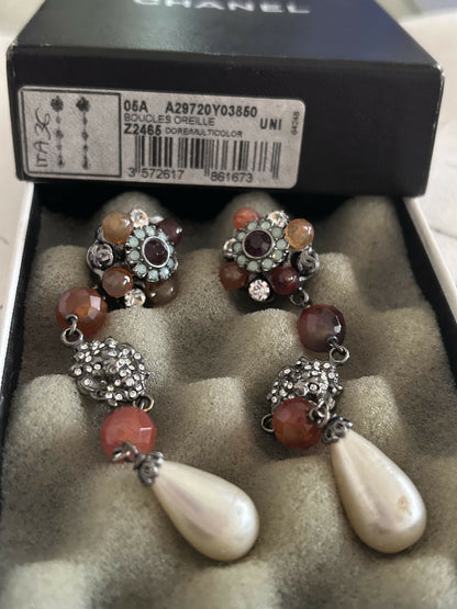Chanel 06A multicolor beaded pearl earrings