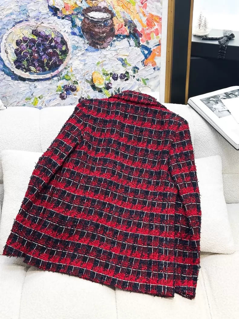 Chanel 24S red tweed jacket