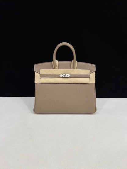 HERMES Birkin 25 Etoupe togo leather palladium hardware