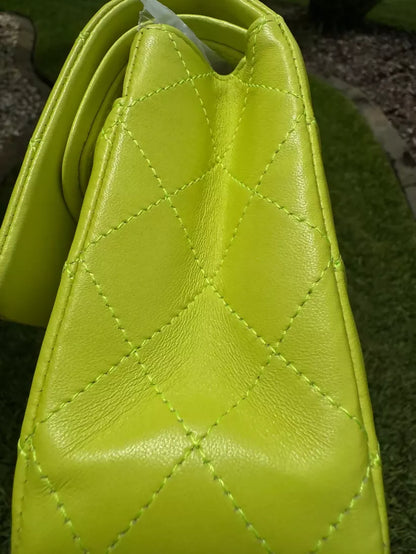 Chanel 21S Yellow Neon Lambskin Mini Classic Flap Bag
