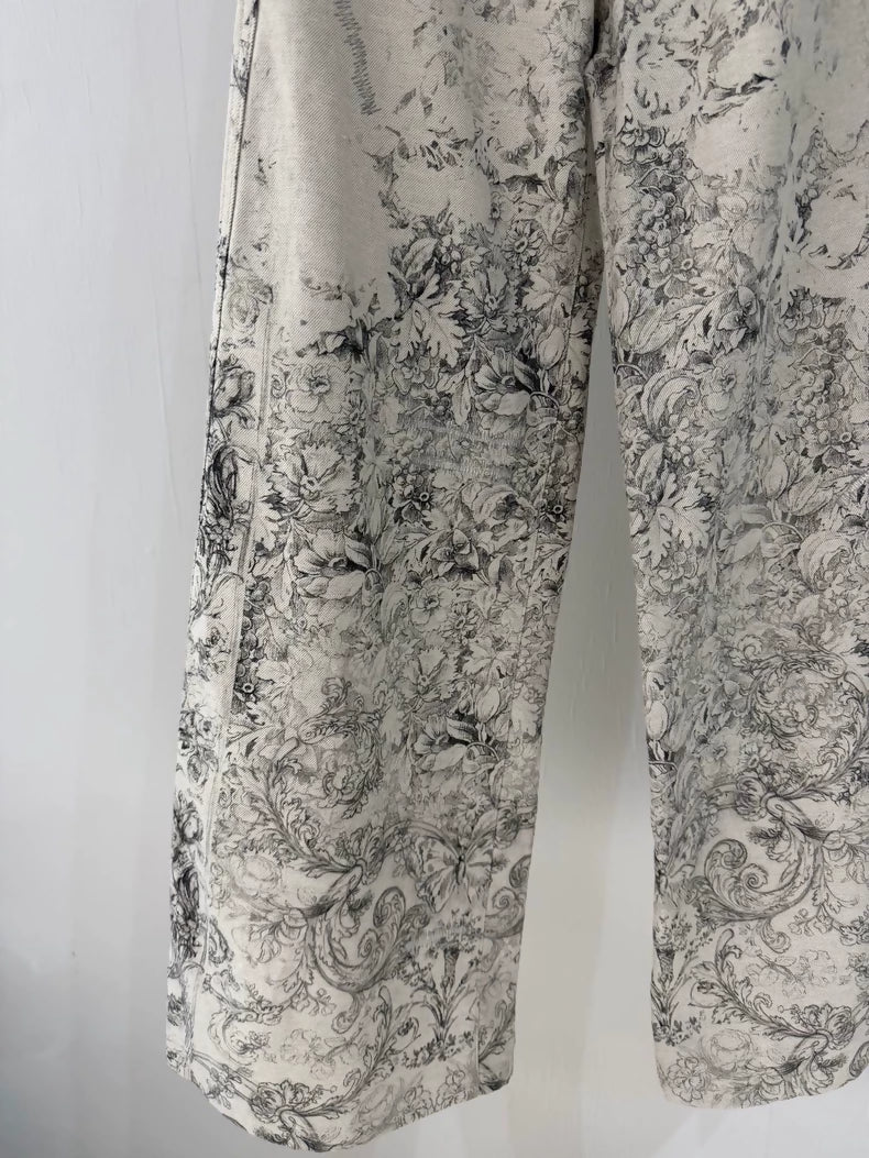 Dior Spring/Summer 2026 Garden Print Wide-Leg Jeans