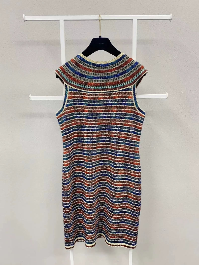 Chanel 19A colorful striped dress