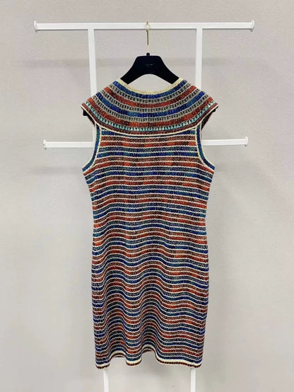 Chanel 19A colorful striped dress