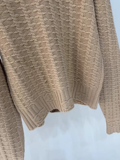 Chanel 23B 3D double C embossed knit cardigan