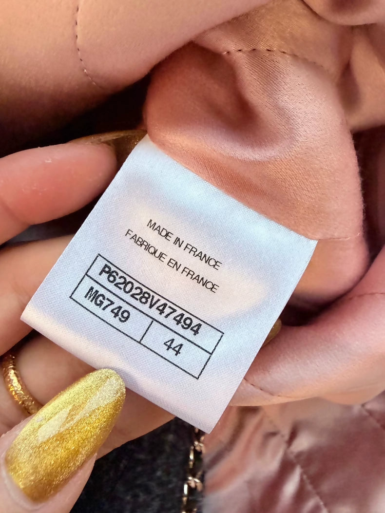 Chanel 19b grey wool jacket