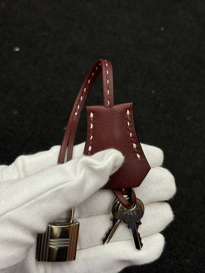 Hermès Kelly 28 Sellier "Miss You" Rouge H (55) Epsom Leather with Contrast Stitching and Palladium Hardware
