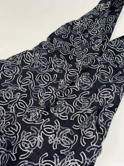 Chanel 22S cc logo black dress