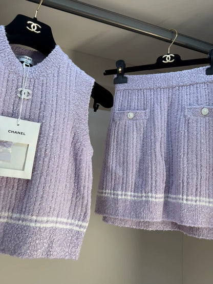 Chanel 21p Purple knit Set