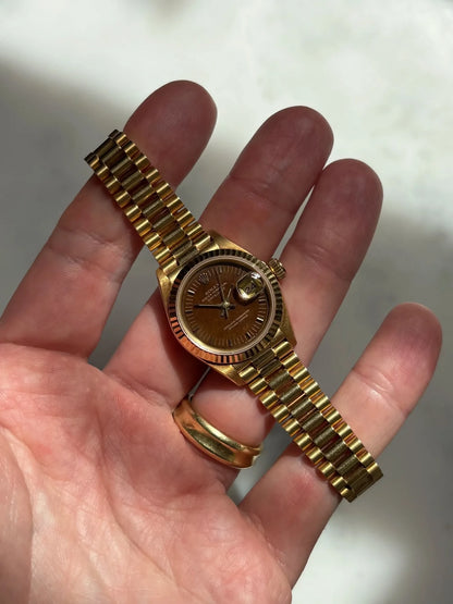 Rolex Lady-Datejust 26 Walnut Burl Wood Dial