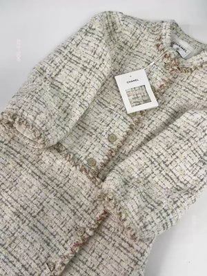 Chanel 25A ecru Tweed Coat