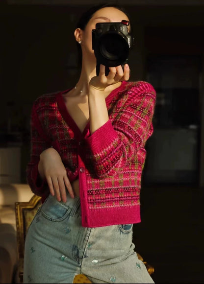 Chanel pink cashmere cardigan