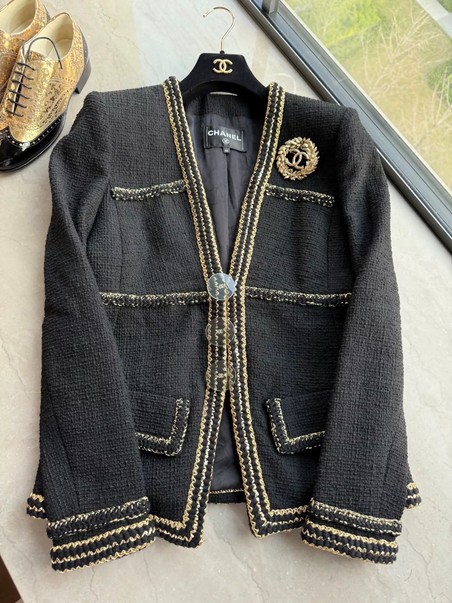 Chanel Metropolitan Black and Gold Jacket