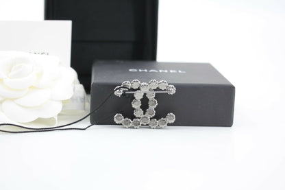 Chanel 17K Rhinestone Starlight Blue CC Brooch