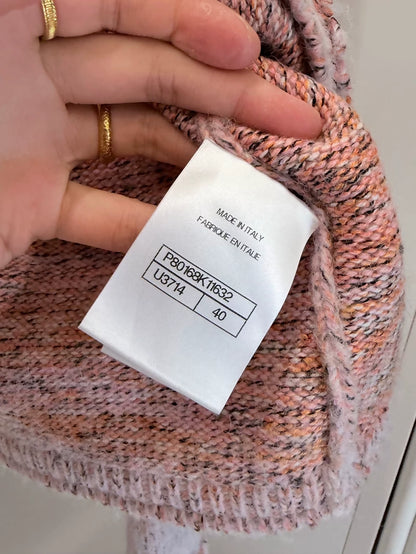 Chanel 25B Pink-Orange Cashmere Cardigan