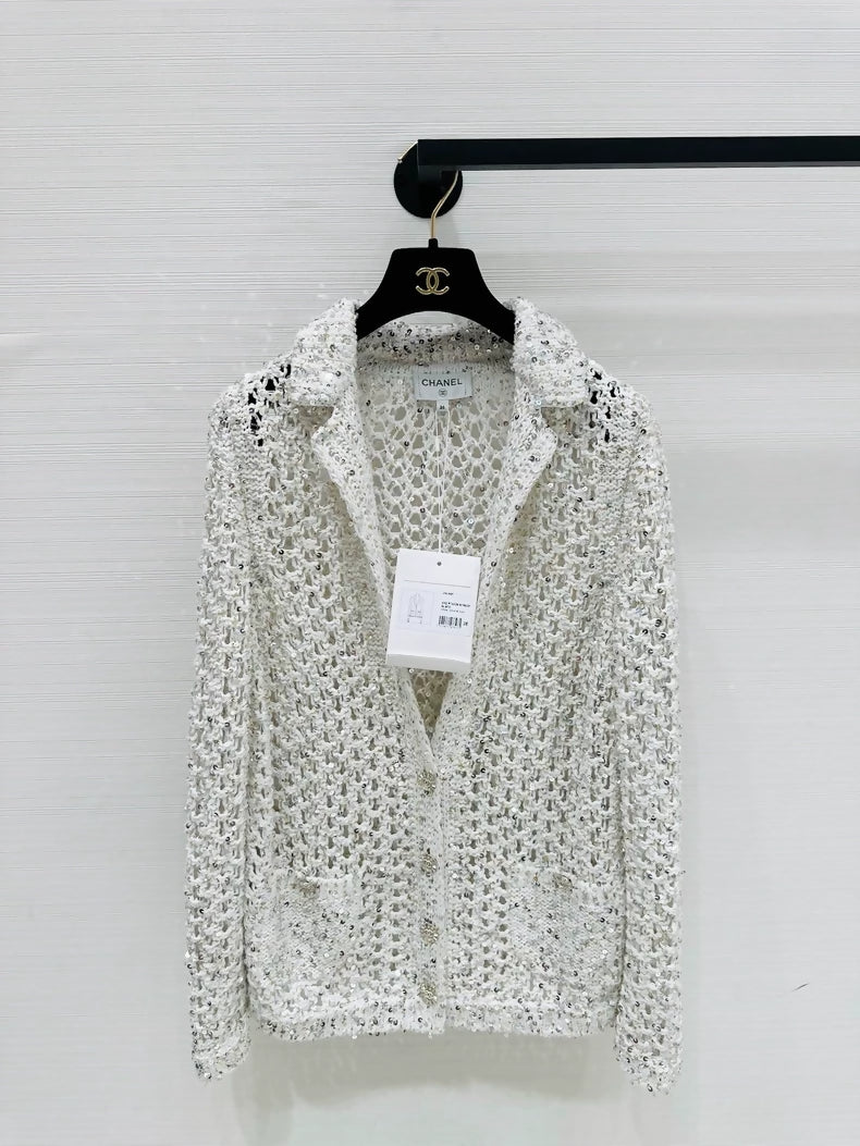 Chanel 23C sequined cardigan jacket