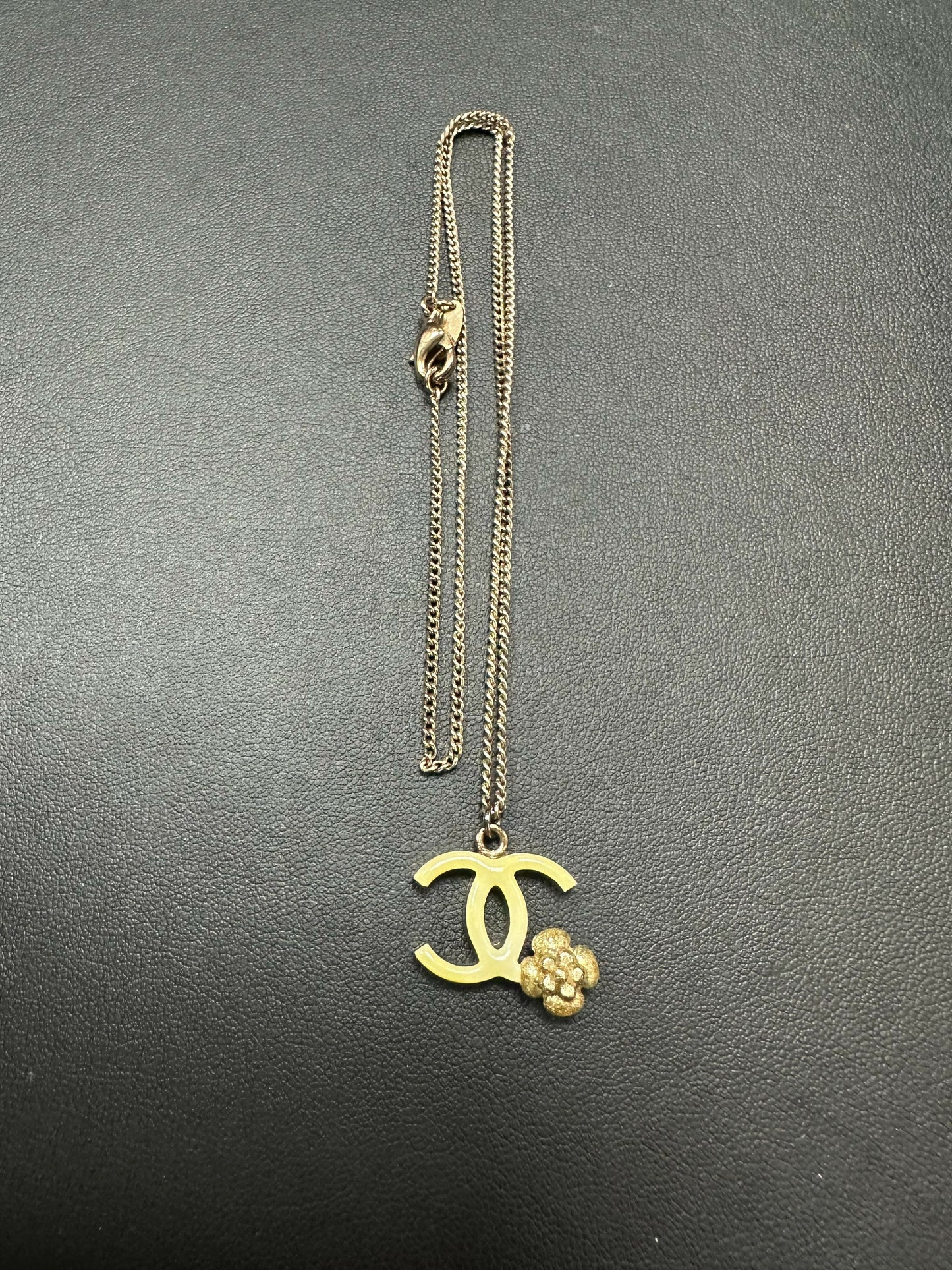 Chanel 2013 Metal Coco Mark and Flower Necklace
