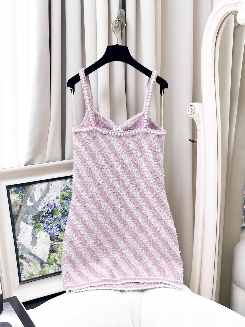 Chanel 23S pink and white dress