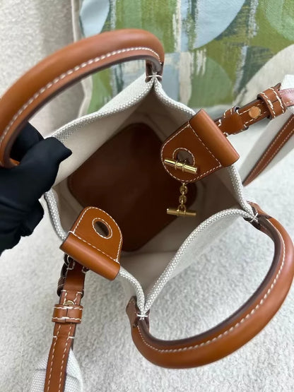 Loro Piana canvas and Bale mini bucket bag