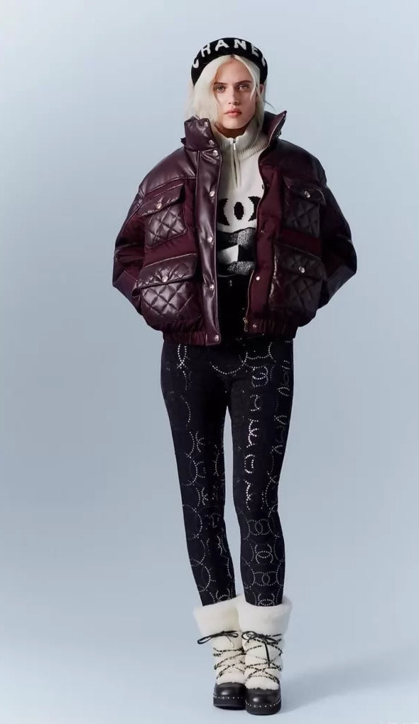 Chanel 22N burgundy leather jacket