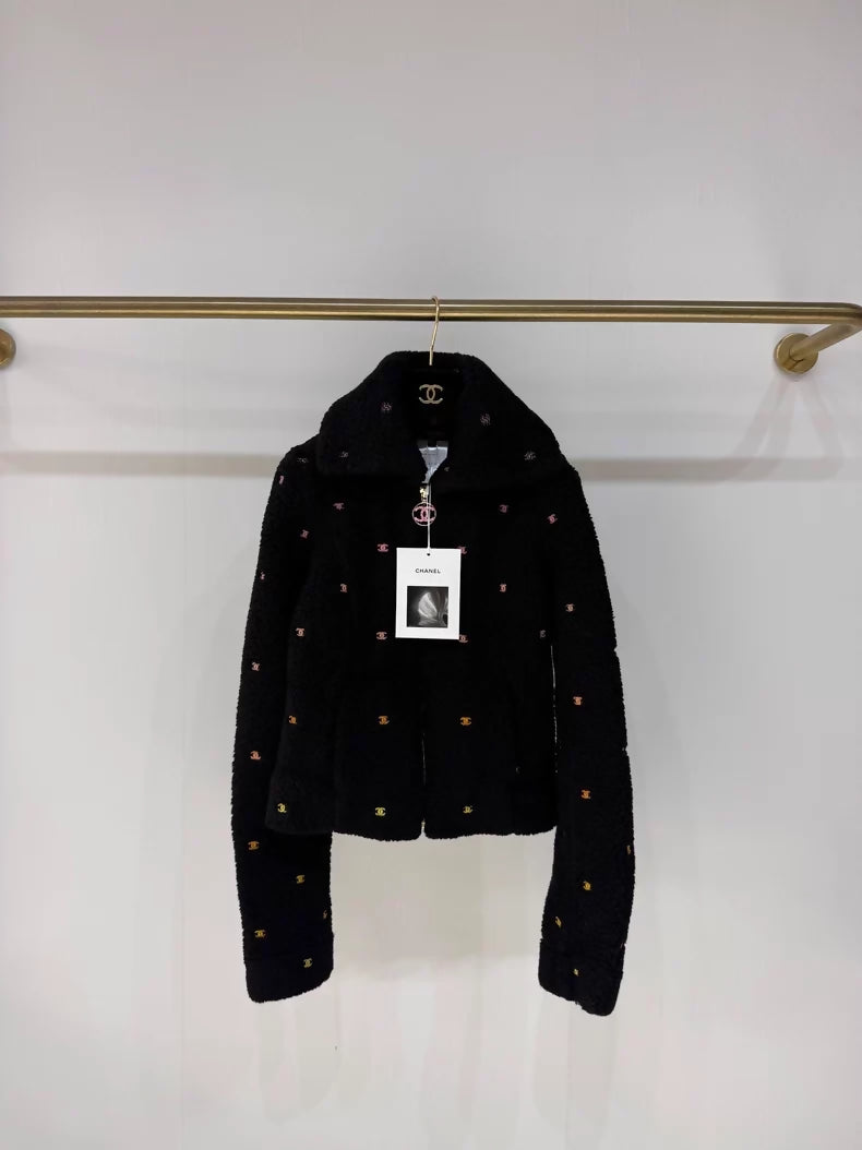 Chanel 24C Double C shearling Black Jacket