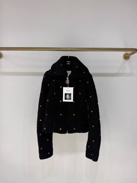 Chanel 24C Double C shearling Black Jacket
