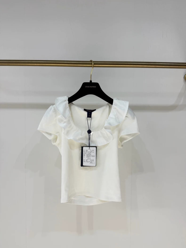 Louis Vuitton 26 Spring/Summer white Ruffle Top