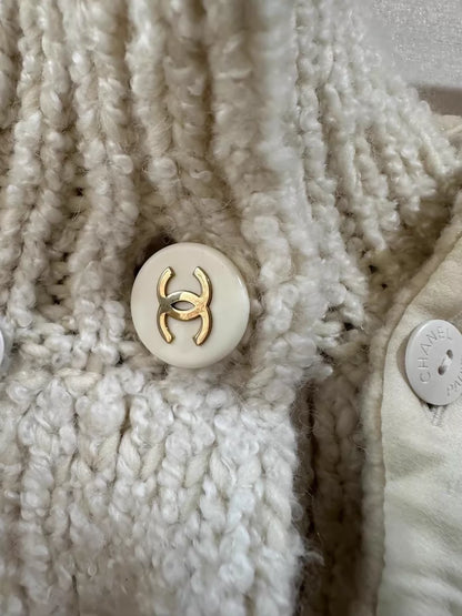Chanel 18B Beige Knit Cardigan