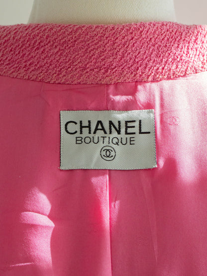 chanel vintage spring 1995 pink barbie zip 95p  jacket 10