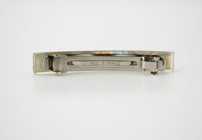 Chanel Vintage 97P Resin Iridescent Resin Seven Silver-Tone CC Logos Hair Clip