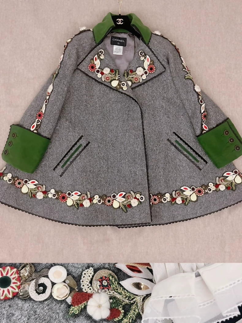 Chanel 2015 Salzburg grey green coat